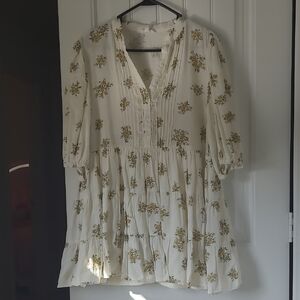 Floral Cream Midi Dress